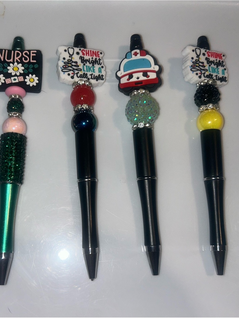 Handmade nurse beaded pen bundle set of 4